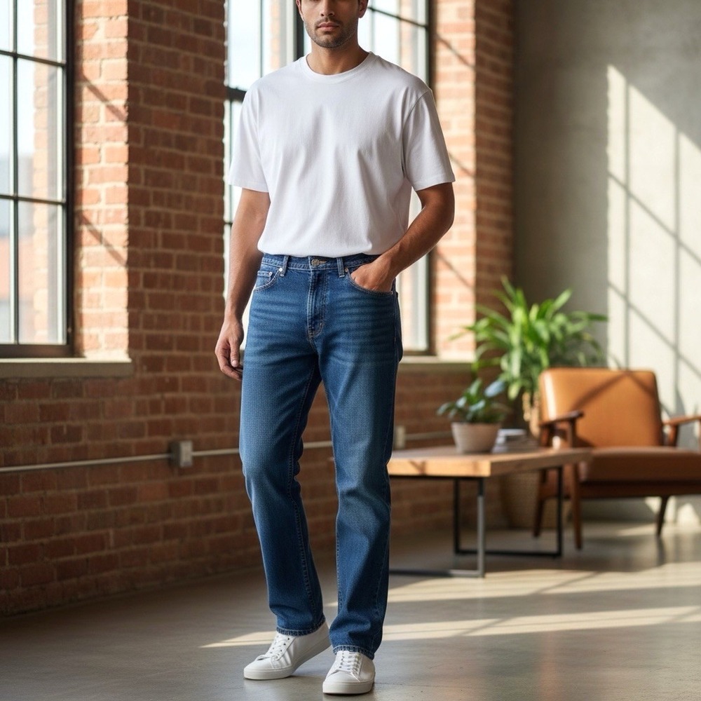Levis 505 Mens Regular Fit 5 Pocket Denim Blue‎ Jeans 100% Cotton Size 38 x 34